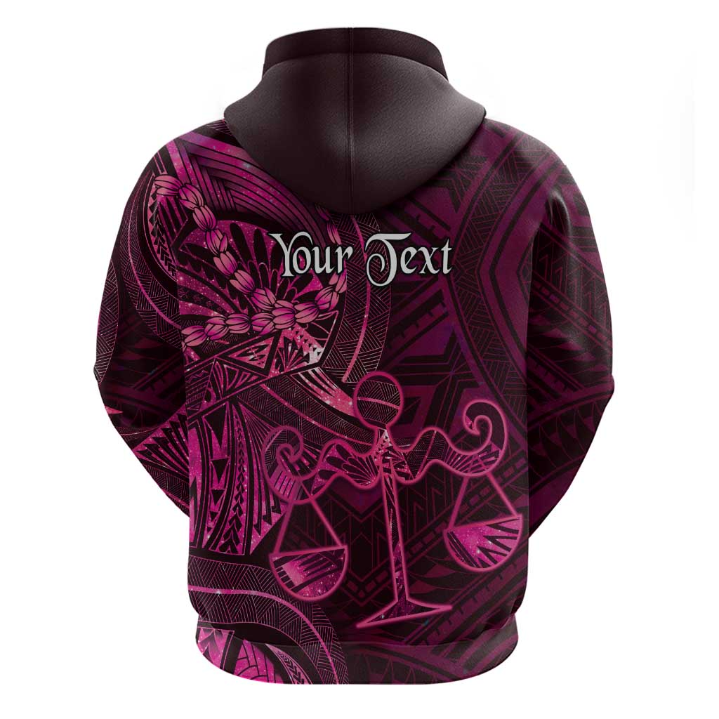 Personalised Polynesia Zodiac Libra Zip Hoodie Galaxy Polynesian Pattern Chest Tattoo Style LT14 - Polynesian Pride