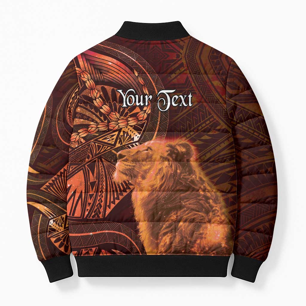 Personalised Polynesia Zodiac Leo Bomber Puffer Jacket Galaxy Polynesian Pattern Chest Tattoo Style LT14 - Polynesian Pride