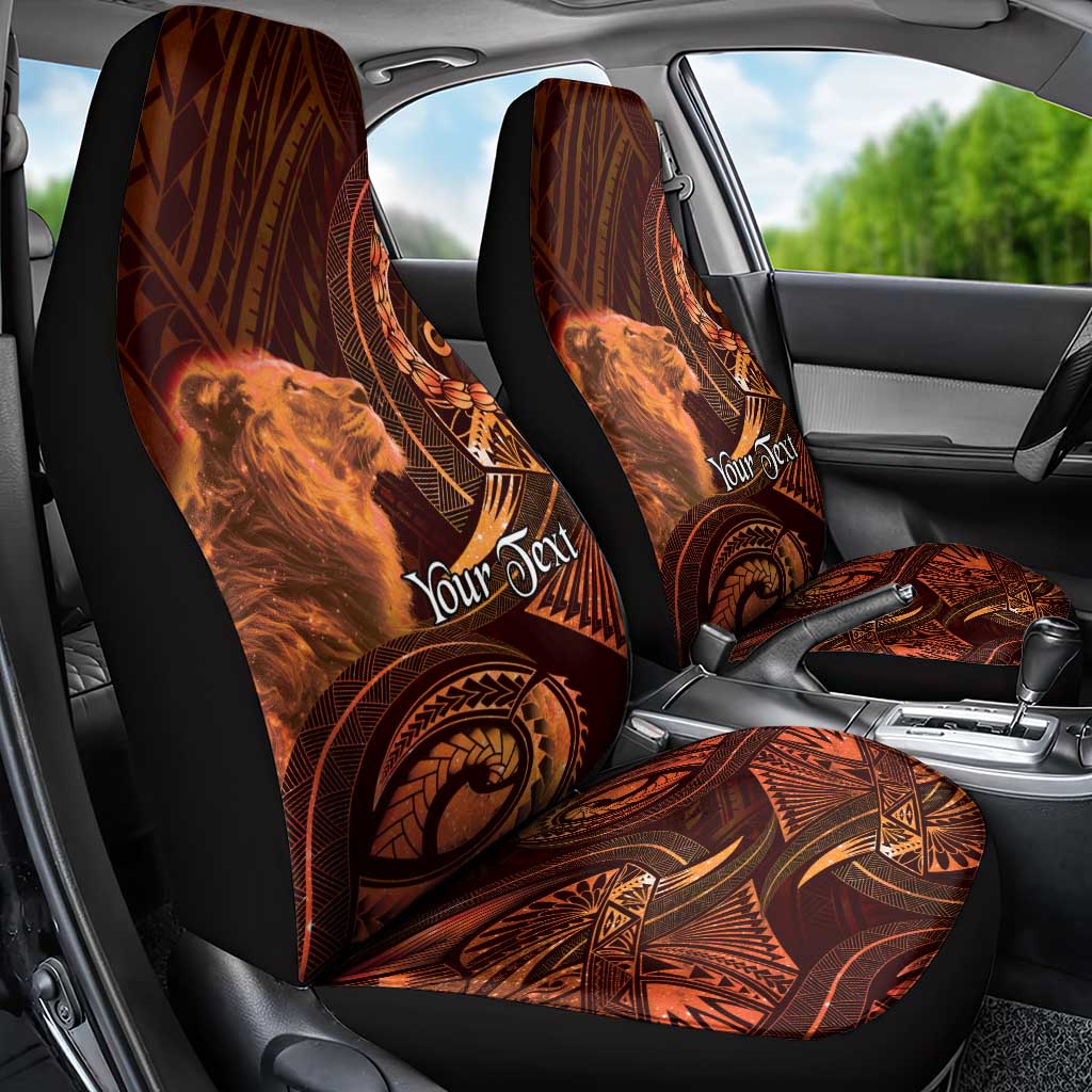 Personalised Polynesia Zodiac Leo Car Seat Cover Galaxy Polynesian Pattern Chest Tattoo Style