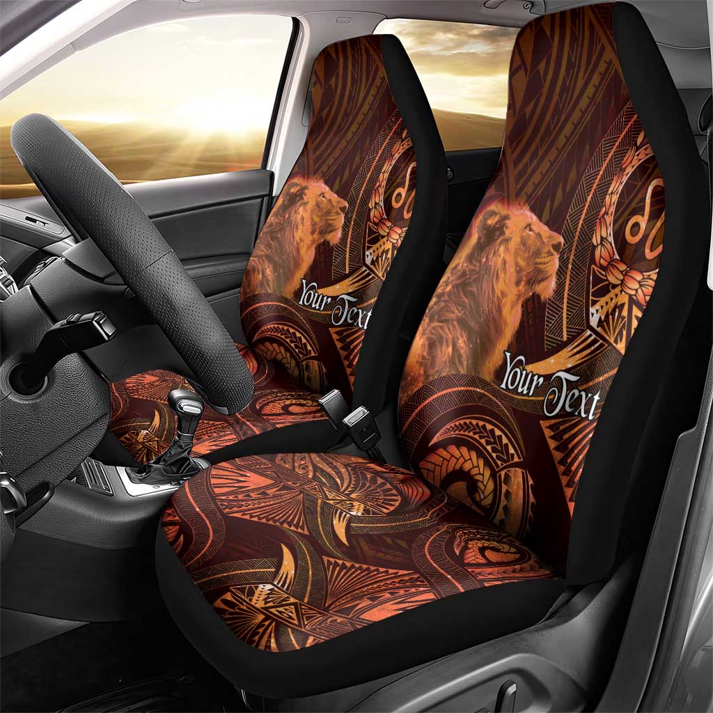 Personalised Polynesia Zodiac Leo Car Seat Cover Galaxy Polynesian Pattern Chest Tattoo Style