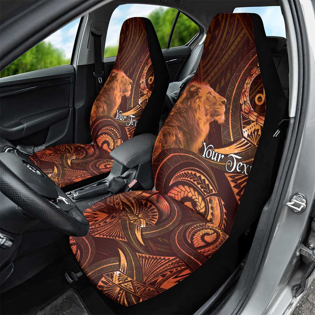 Personalised Polynesia Zodiac Leo Car Seat Cover Galaxy Polynesian Pattern Chest Tattoo Style