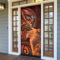 Personalised Polynesia Zodiac Leo Door Cover Galaxy Polynesian Pattern Chest Tattoo Style