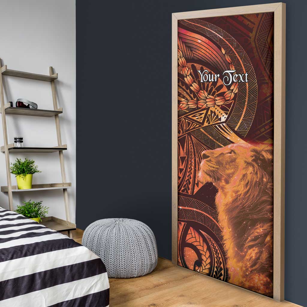 Personalised Polynesia Zodiac Leo Door Cover Galaxy Polynesian Pattern Chest Tattoo Style