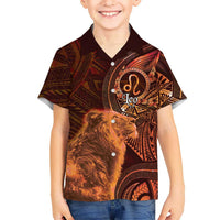 Personalised Polynesia Zodiac Leo Family Matching Off The Shoulder Long Sleeve Dress and Hawaiian Shirt Galaxy Polynesian Pattern Chest Tattoo Style