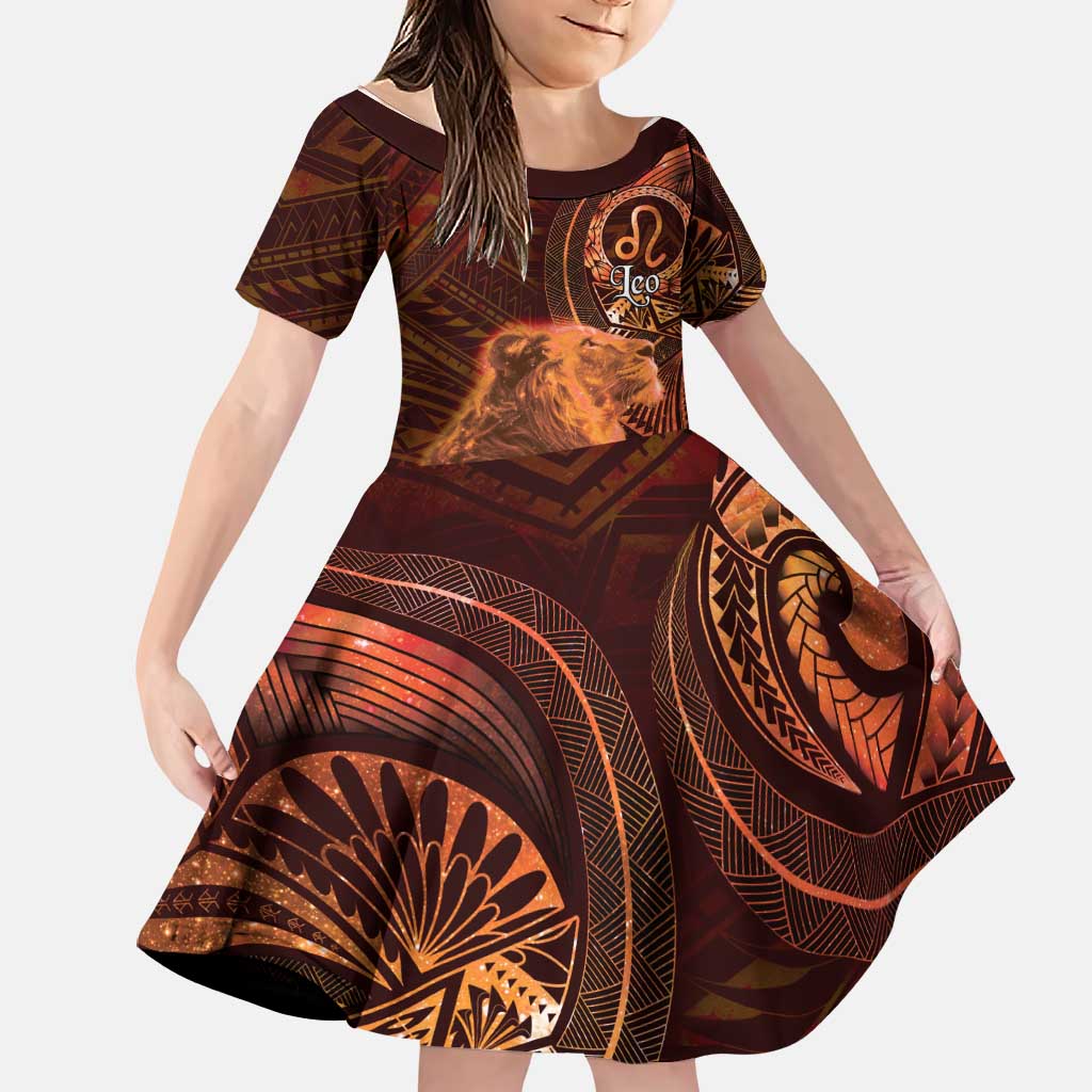 Personalised Polynesia Zodiac Leo Family Matching Tank Maxi Dress and Hawaiian Shirt Galaxy Polynesian Pattern Chest Tattoo Style