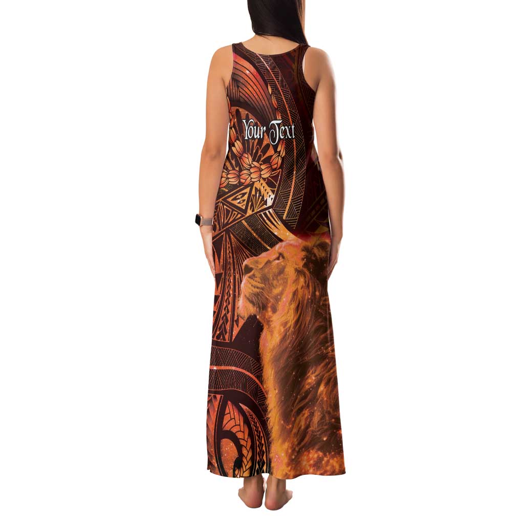 Personalised Polynesia Zodiac Leo Family Matching Tank Maxi Dress and Hawaiian Shirt Galaxy Polynesian Pattern Chest Tattoo Style