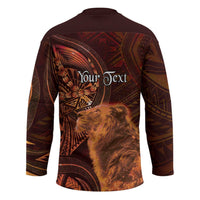 Personalised Polynesia Zodiac Leo Hockey Jersey Galaxy Polynesian Pattern Chest Tattoo Style