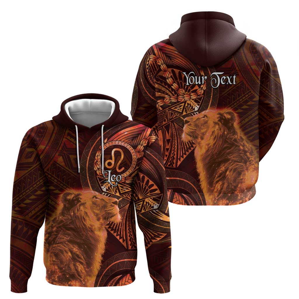 Personalised Polynesia Zodiac Leo Hoodie Galaxy Polynesian Pattern Chest Tattoo Style LT14 - Polynesian Pride