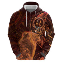 Personalised Polynesia Zodiac Leo Hoodie Galaxy Polynesian Pattern Chest Tattoo Style LT14 - Polynesian Pride