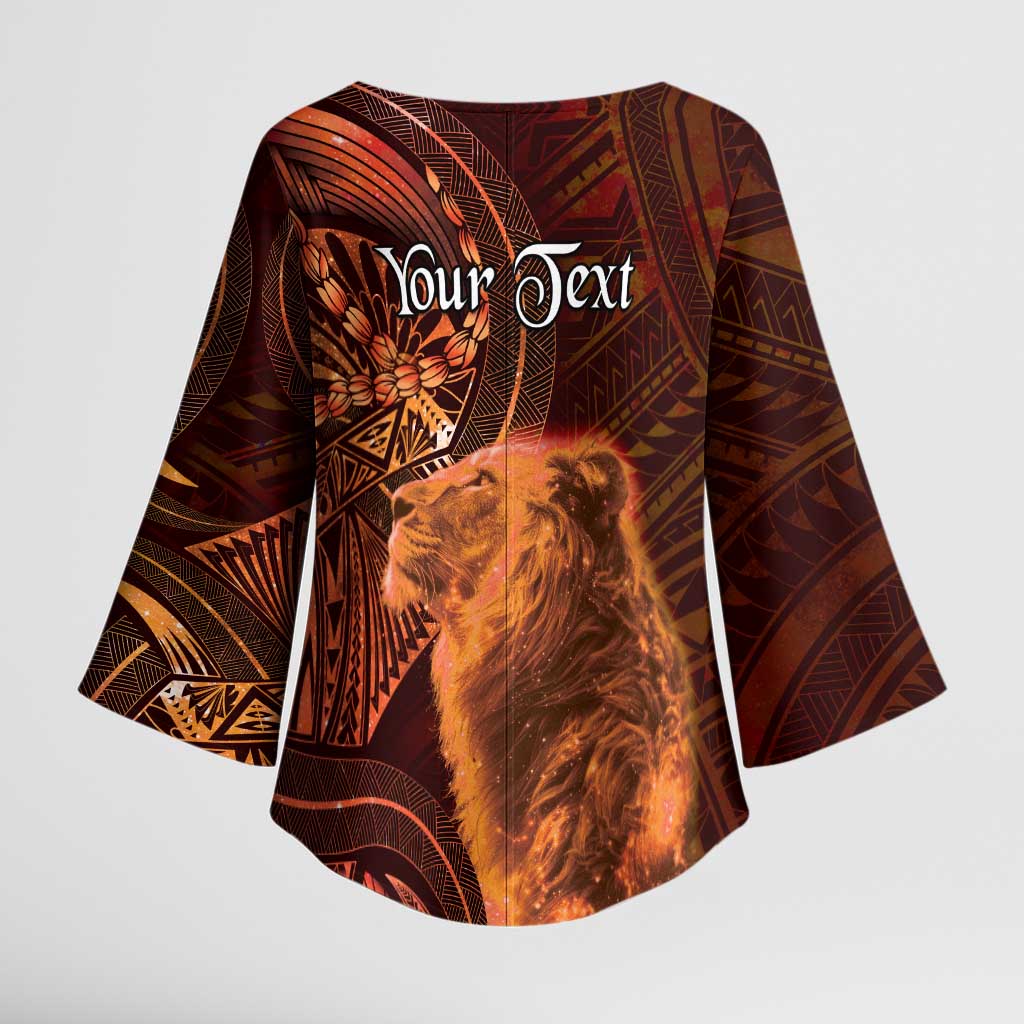 Personalised Polynesia Zodiac Leo Kimono Sleeve Blouse Galaxy Polynesian Pattern Chest Tattoo Style LT14 - Polynesian Pride