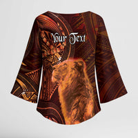 Personalised Polynesia Zodiac Leo Kimono Sleeve Blouse Galaxy Polynesian Pattern Chest Tattoo Style LT14 - Polynesian Pride