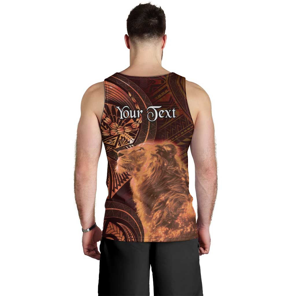 Personalised Polynesia Zodiac Leo Men Tank Top Galaxy Polynesian Pattern Chest Tattoo Style