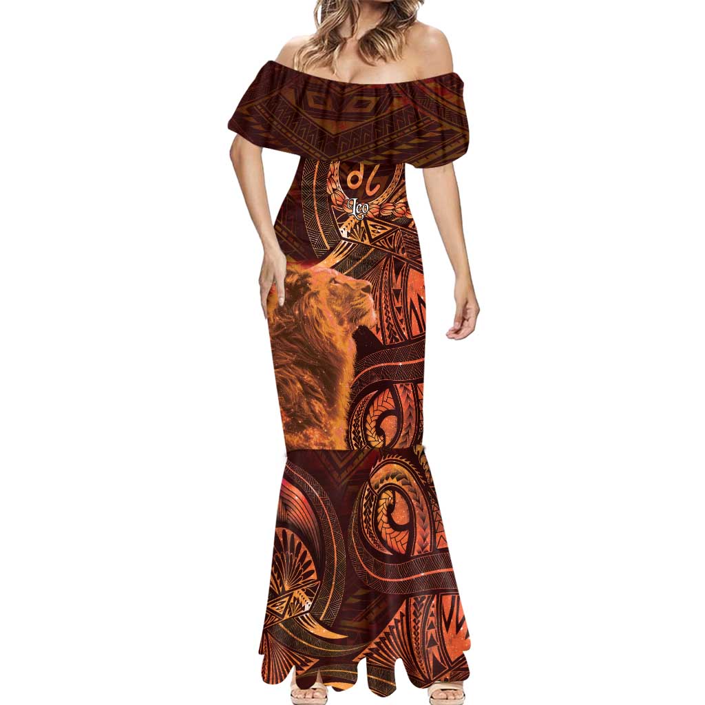 Personalised Polynesia Zodiac Leo Mermaid Dress Galaxy Polynesian Pattern Chest Tattoo Style LT14 - Polynesian Pride