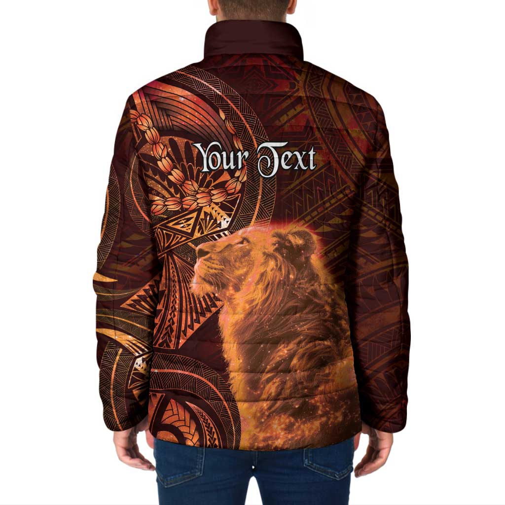 Personalised Polynesia Zodiac Leo Padded Jacket Galaxy Polynesian Pattern Chest Tattoo Style LT14 - Polynesian Pride