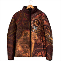 Personalised Polynesia Zodiac Leo Padded Jacket Galaxy Polynesian Pattern Chest Tattoo Style LT14 - Polynesian Pride