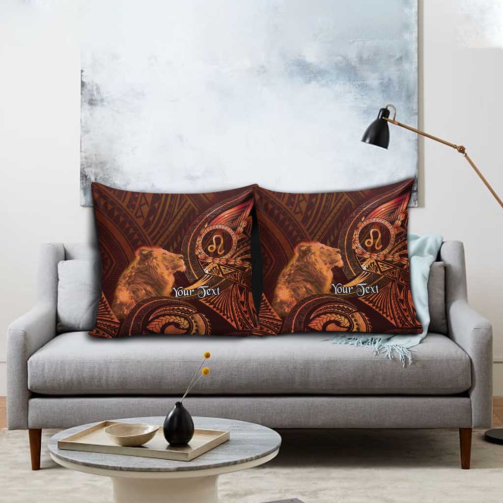 Personalised Polynesia Zodiac Leo Pillow Cover Galaxy Polynesian Pattern Chest Tattoo Style