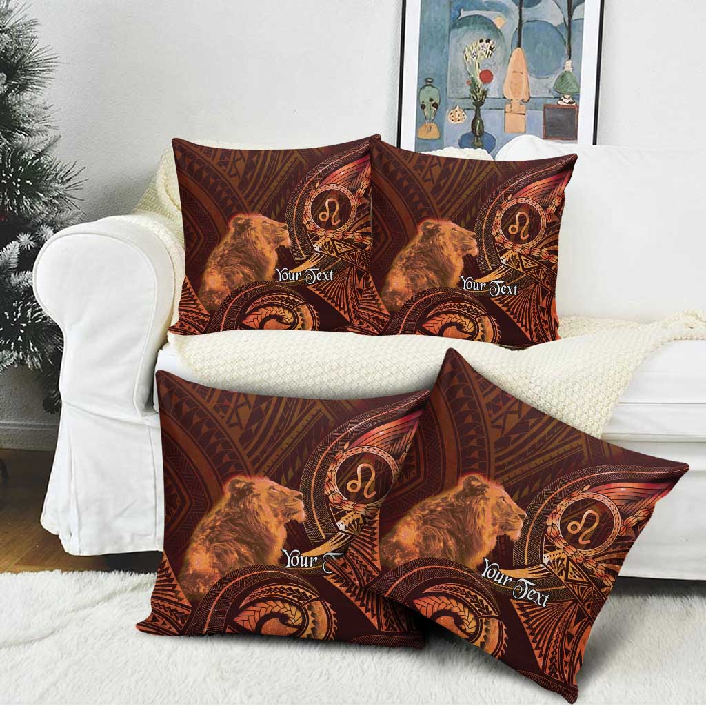 Personalised Polynesia Zodiac Leo Pillow Cover Galaxy Polynesian Pattern Chest Tattoo Style