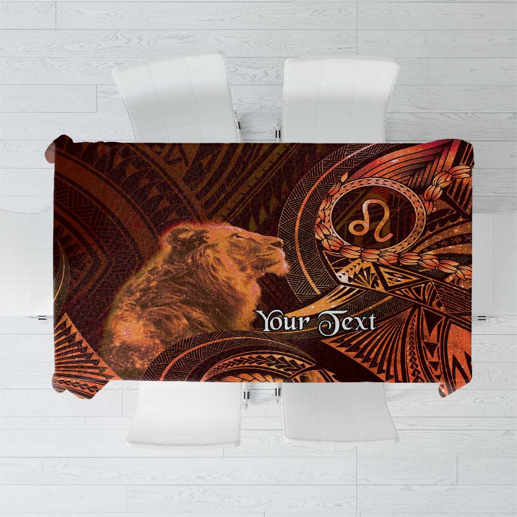 Personalised Polynesia Zodiac Leo Tablecloth Galaxy Polynesian Pattern Chest Tattoo Style