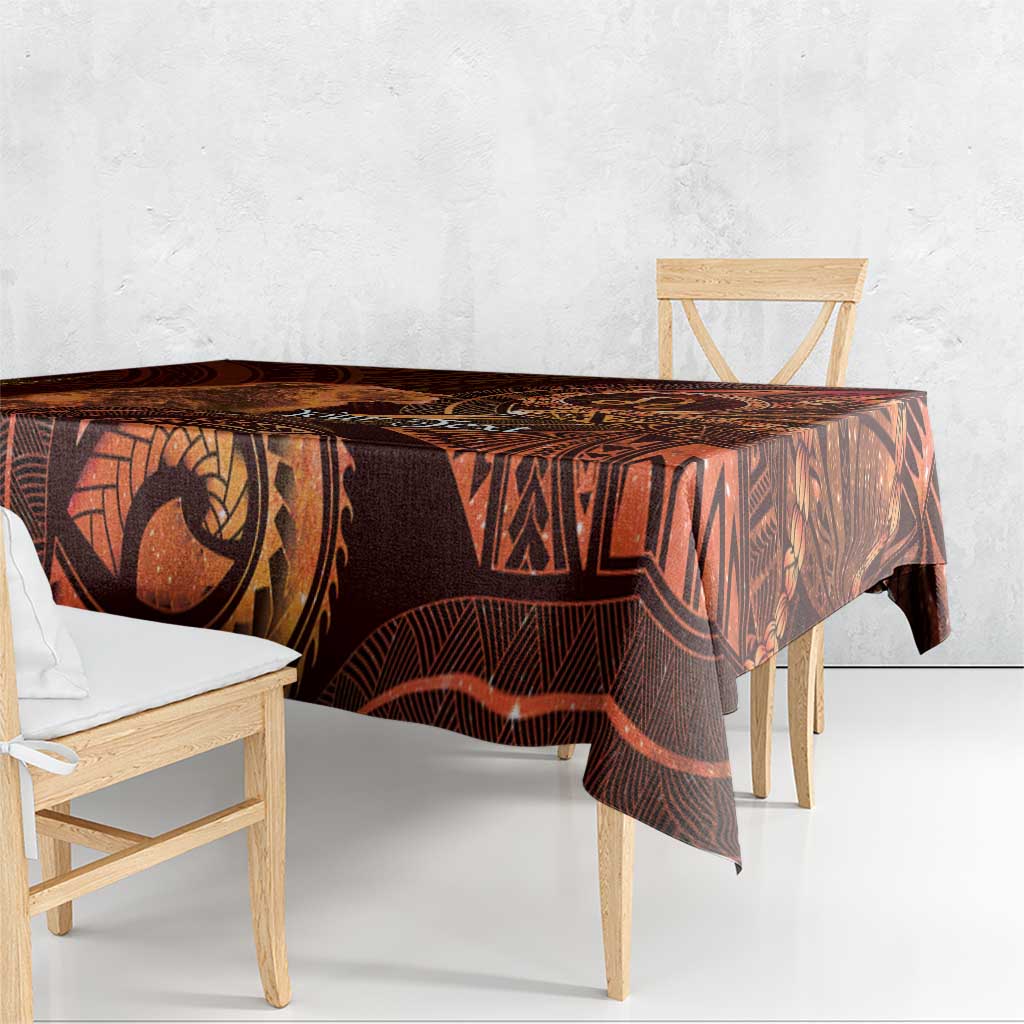 Personalised Polynesia Zodiac Leo Tablecloth Galaxy Polynesian Pattern Chest Tattoo Style