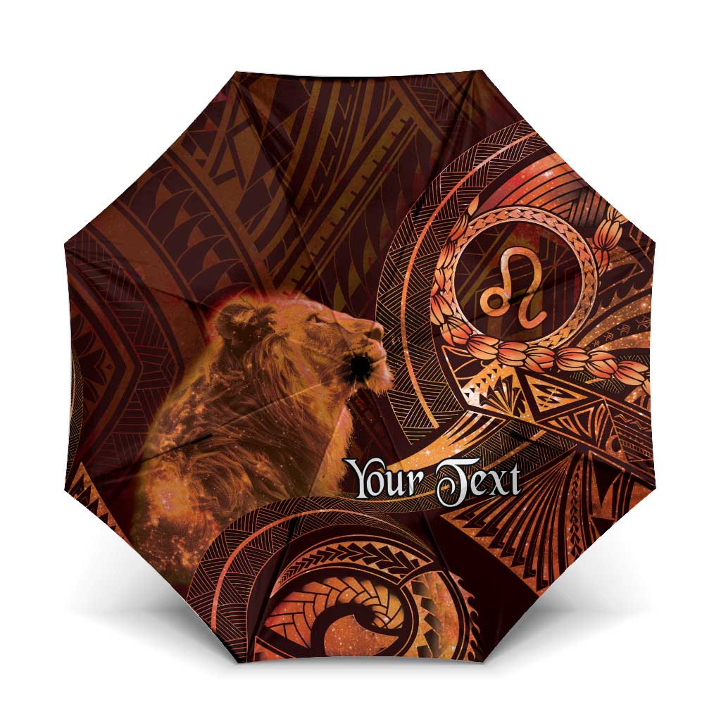 Personalised Polynesia Zodiac Leo Umbrella Galaxy Polynesian Pattern Chest Tattoo Style