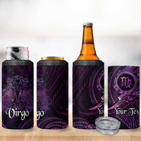 Personalised Polynesia Zodiac Virgo 4 in 1 Can Cooler Tumbler Galaxy Polynesian Pattern Chest Tattoo Style