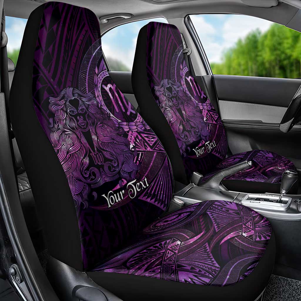 Personalised Polynesia Zodiac Virgo Car Seat Cover Galaxy Polynesian Pattern Chest Tattoo Style