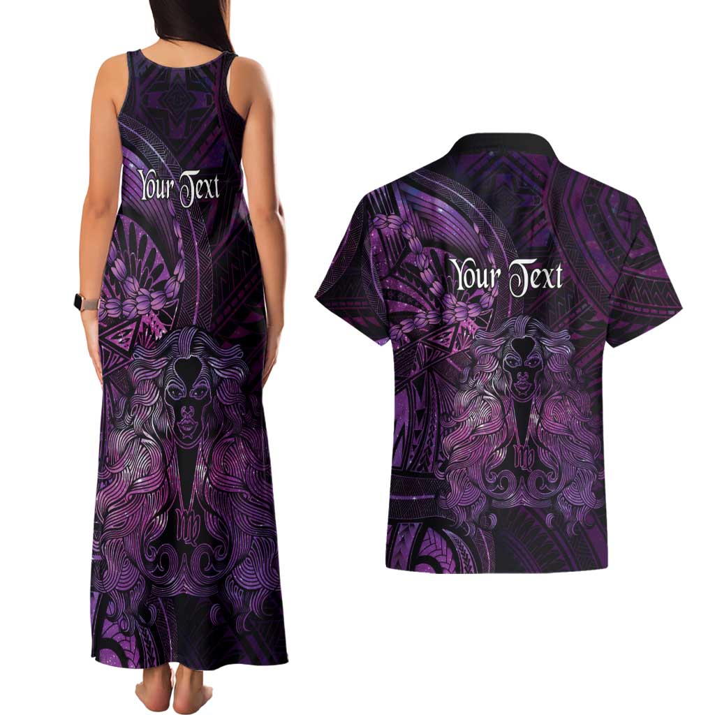 Personalised Polynesia Zodiac Virgo Couples Matching Tank Maxi Dress and Hawaiian Shirt Galaxy Polynesian Pattern Chest Tattoo Style LT14 - Polynesian Pride