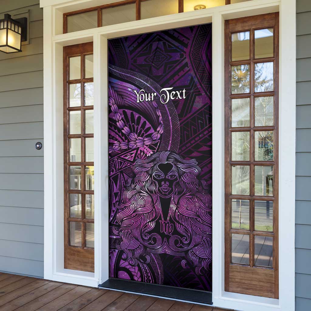 Personalised Polynesia Zodiac Virgo Door Cover Galaxy Polynesian Pattern Chest Tattoo Style