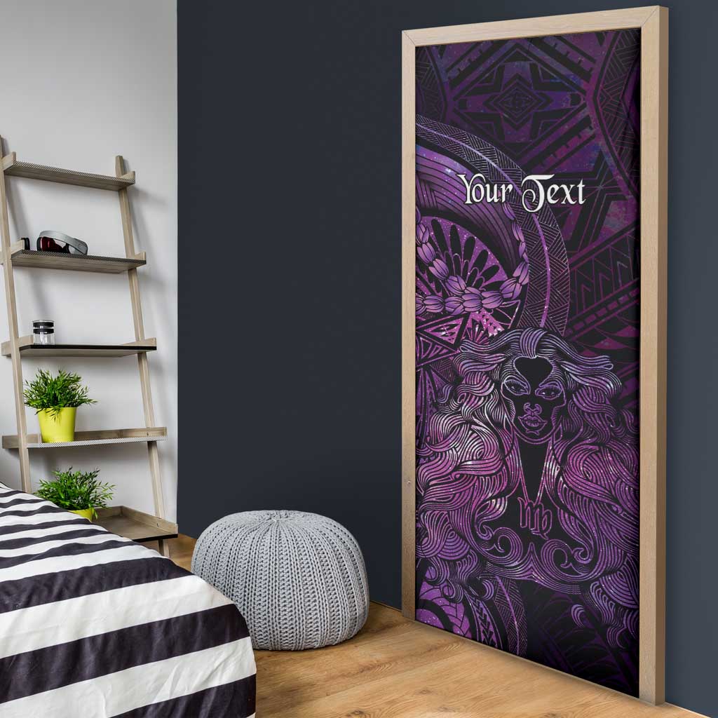 Personalised Polynesia Zodiac Virgo Door Cover Galaxy Polynesian Pattern Chest Tattoo Style