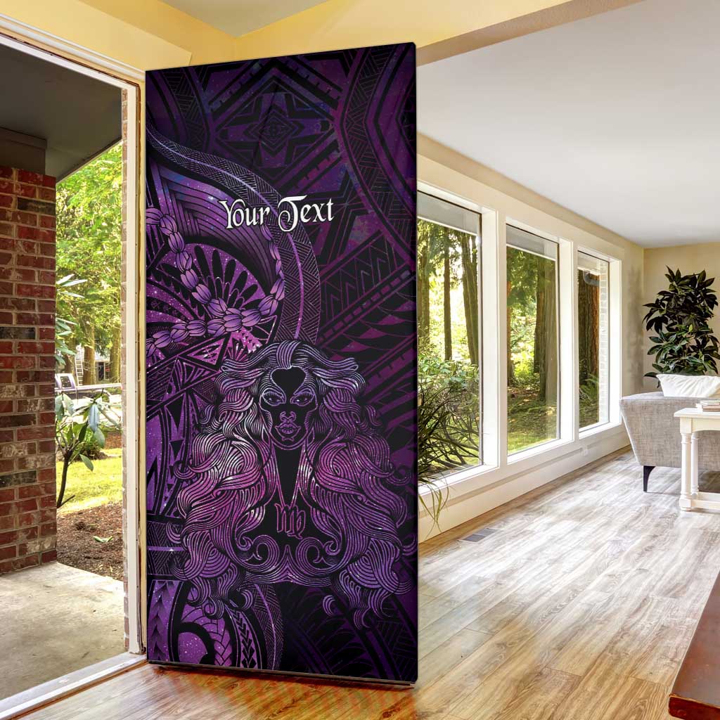 Personalised Polynesia Zodiac Virgo Door Cover Galaxy Polynesian Pattern Chest Tattoo Style