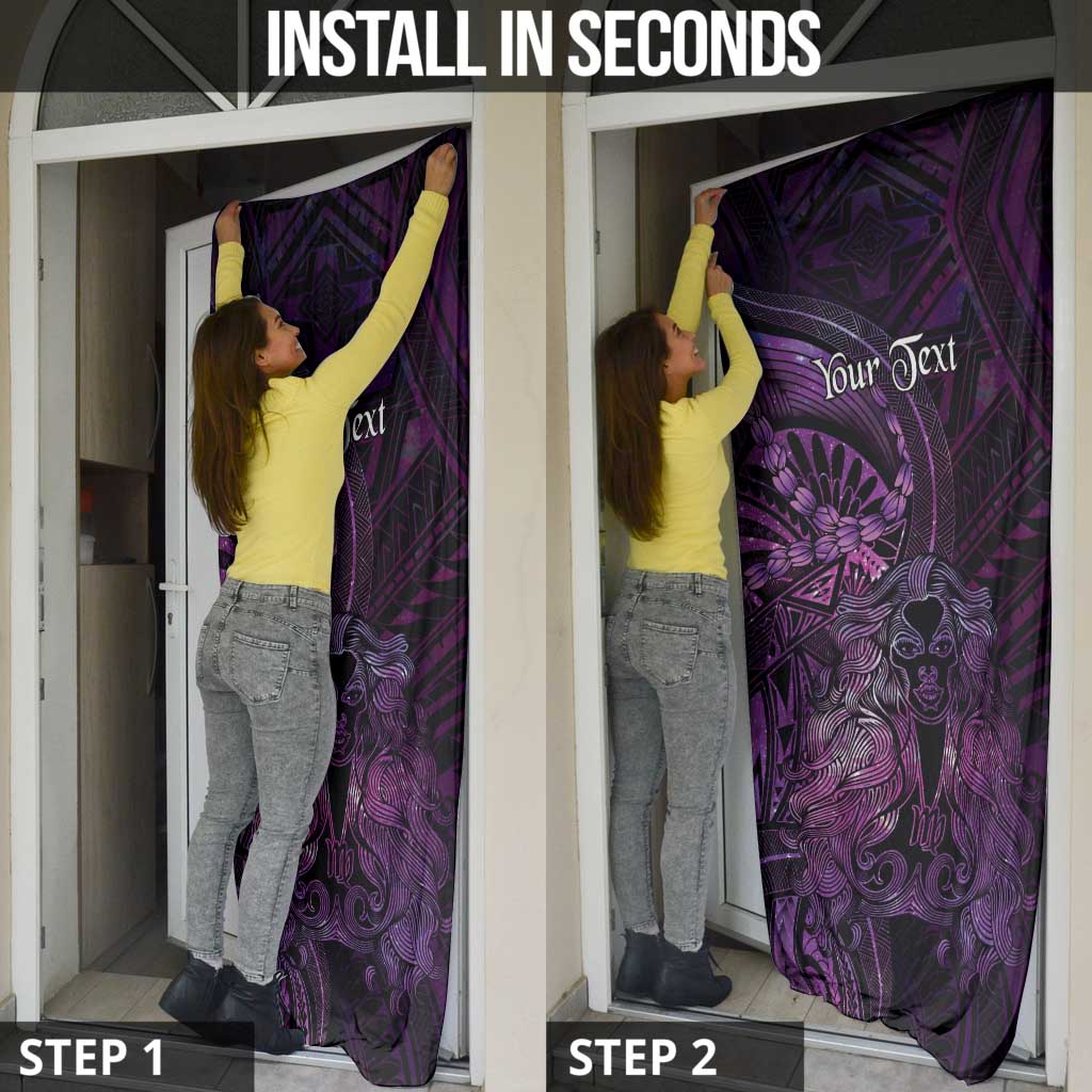 Personalised Polynesia Zodiac Virgo Door Cover Galaxy Polynesian Pattern Chest Tattoo Style