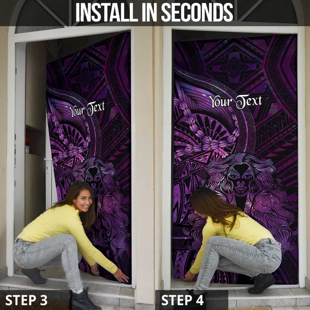 Personalised Polynesia Zodiac Virgo Door Cover Galaxy Polynesian Pattern Chest Tattoo Style