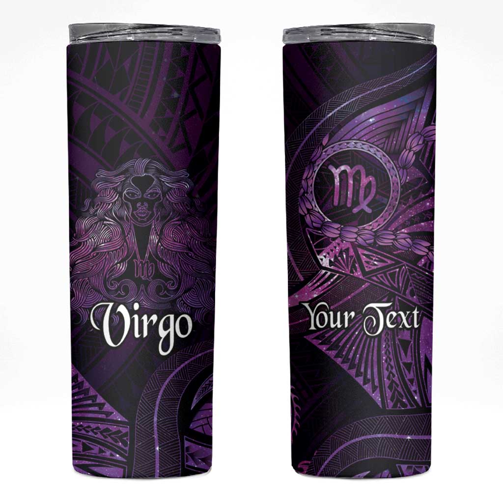 Personalised Polynesia Zodiac Virgo Skinny Tumbler Galaxy Polynesian Pattern Chest Tattoo Style