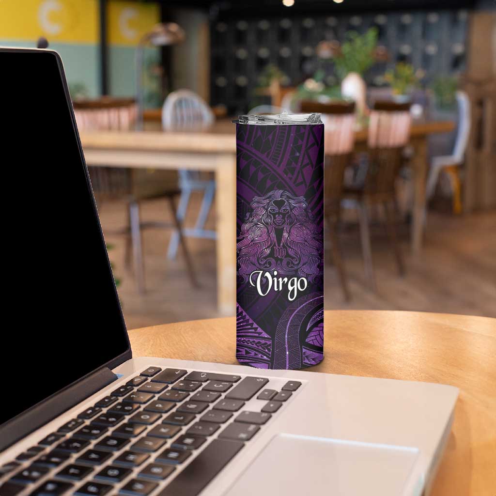 Personalised Polynesia Zodiac Virgo Skinny Tumbler Galaxy Polynesian Pattern Chest Tattoo Style