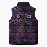 Personalised Polynesia Zodiac Virgo Sleeveless Puffer Jacket Galaxy Polynesian Pattern Chest Tattoo Style LT14 - Polynesian Pride
