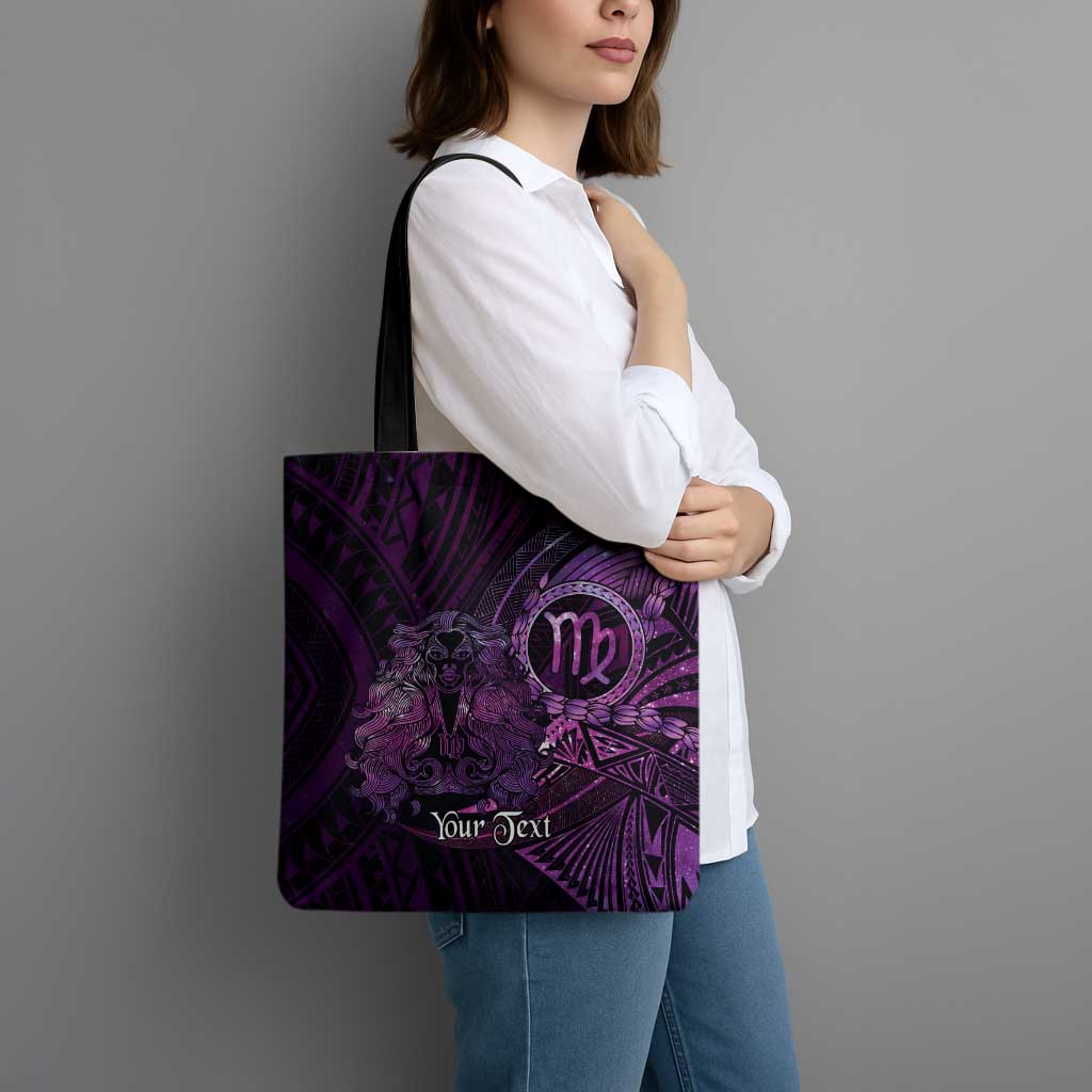 Personalised Polynesia Zodiac Virgo Tote Bag Galaxy Polynesian Pattern Chest Tattoo Style