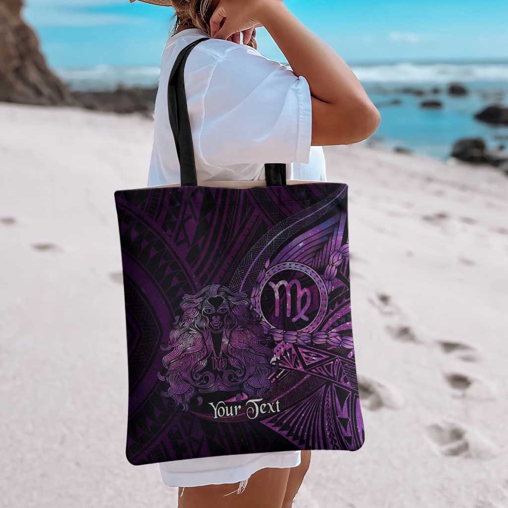 Personalised Polynesia Zodiac Virgo Tote Bag Galaxy Polynesian Pattern Chest Tattoo Style
