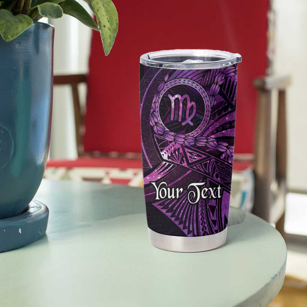 Personalised Polynesia Zodiac Virgo Tumbler Cup Galaxy Polynesian Pattern Chest Tattoo Style