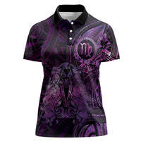 Personalised Polynesia Zodiac Virgo Women Polo Shirt Galaxy Polynesian Pattern Chest Tattoo Style