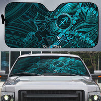 Personalised Polynesia Zodiac Sagittarius Auto Sun Shade Galaxy Polynesian Pattern Chest Tattoo Style