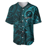 Personalised Polynesia Zodiac Sagittarius Baseball Jersey Galaxy Polynesian Pattern Chest Tattoo Style