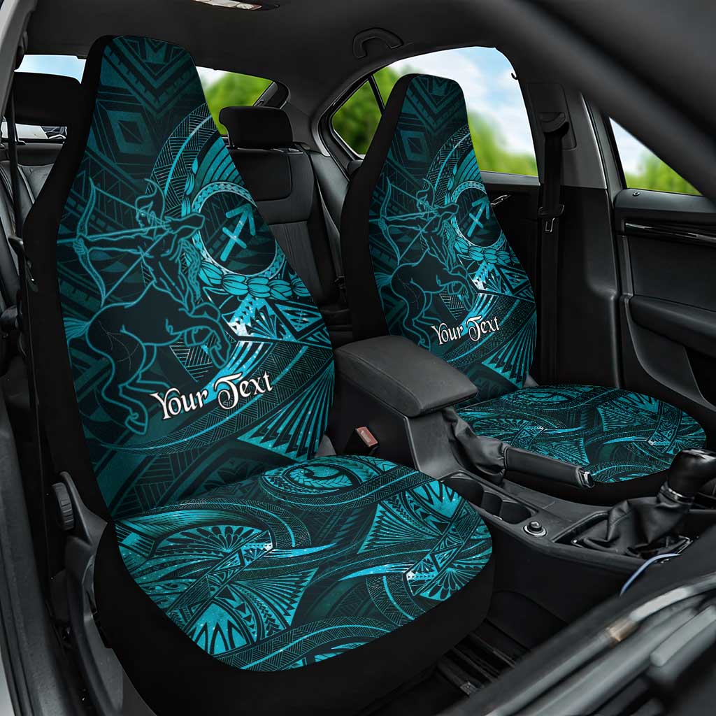 Personalised Polynesia Zodiac Sagittarius Car Seat Cover Galaxy Polynesian Pattern Chest Tattoo Style