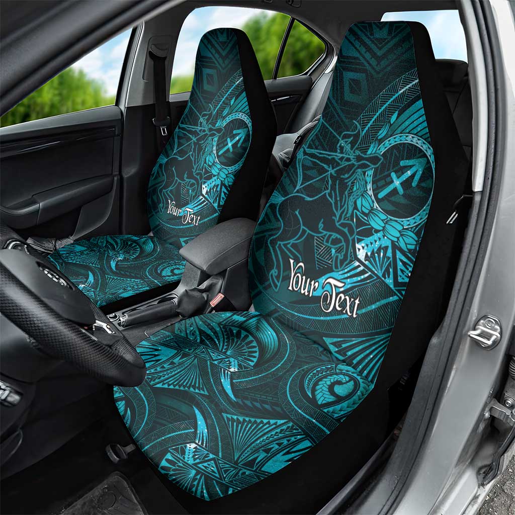 Personalised Polynesia Zodiac Sagittarius Car Seat Cover Galaxy Polynesian Pattern Chest Tattoo Style