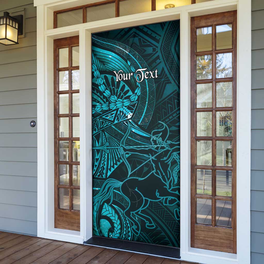 Personalised Polynesia Zodiac Sagittarius Door Cover Galaxy Polynesian Pattern Chest Tattoo Style
