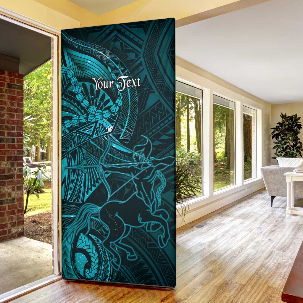 Personalised Polynesia Zodiac Sagittarius Door Cover Galaxy Polynesian Pattern Chest Tattoo Style