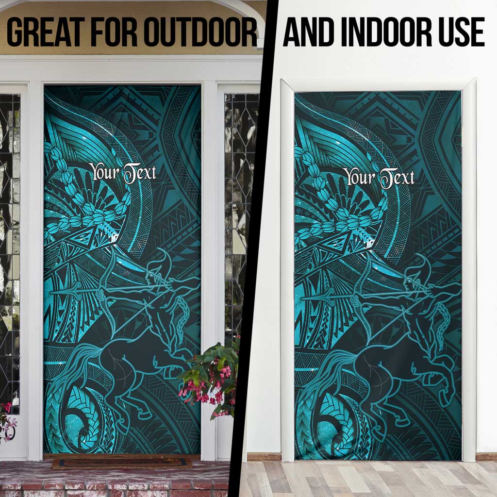 Personalised Polynesia Zodiac Sagittarius Door Cover Galaxy Polynesian Pattern Chest Tattoo Style
