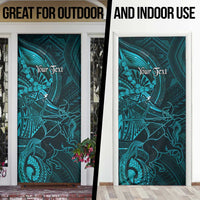 Personalised Polynesia Zodiac Sagittarius Door Cover Galaxy Polynesian Pattern Chest Tattoo Style