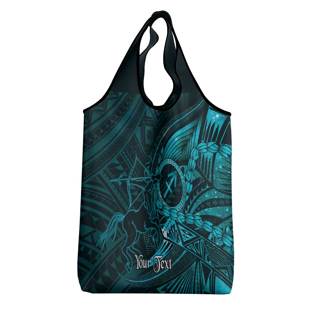 Personalised Polynesia Zodiac Sagittarius Grocery Bag Galaxy Polynesian Pattern Chest Tattoo Style