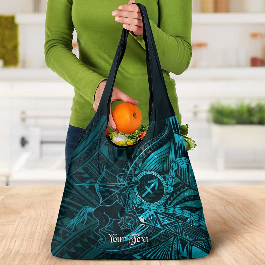 Personalised Polynesia Zodiac Sagittarius Grocery Bag Galaxy Polynesian Pattern Chest Tattoo Style