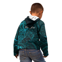 Personalised Polynesia Zodiac Sagittarius Kid Hoodie Galaxy Polynesian Pattern Chest Tattoo Style LT14 - Polynesian Pride
